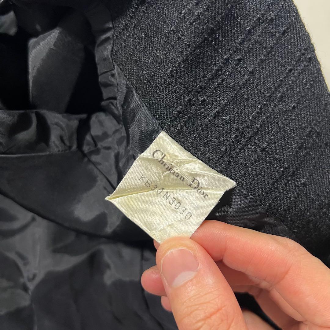クリスチャンディオール ツイード テーラードジャケット M ウール シルク