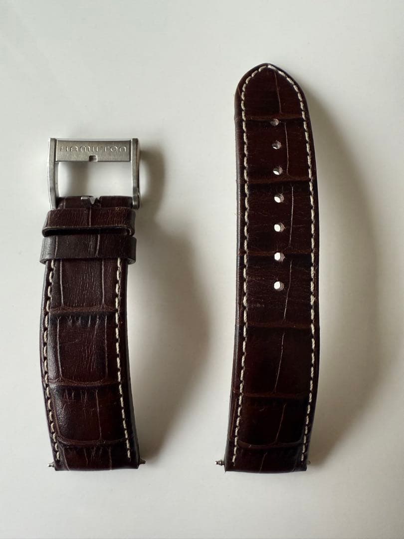 【BUHI0314 】Hamilton 純正レザーベルト 22mm