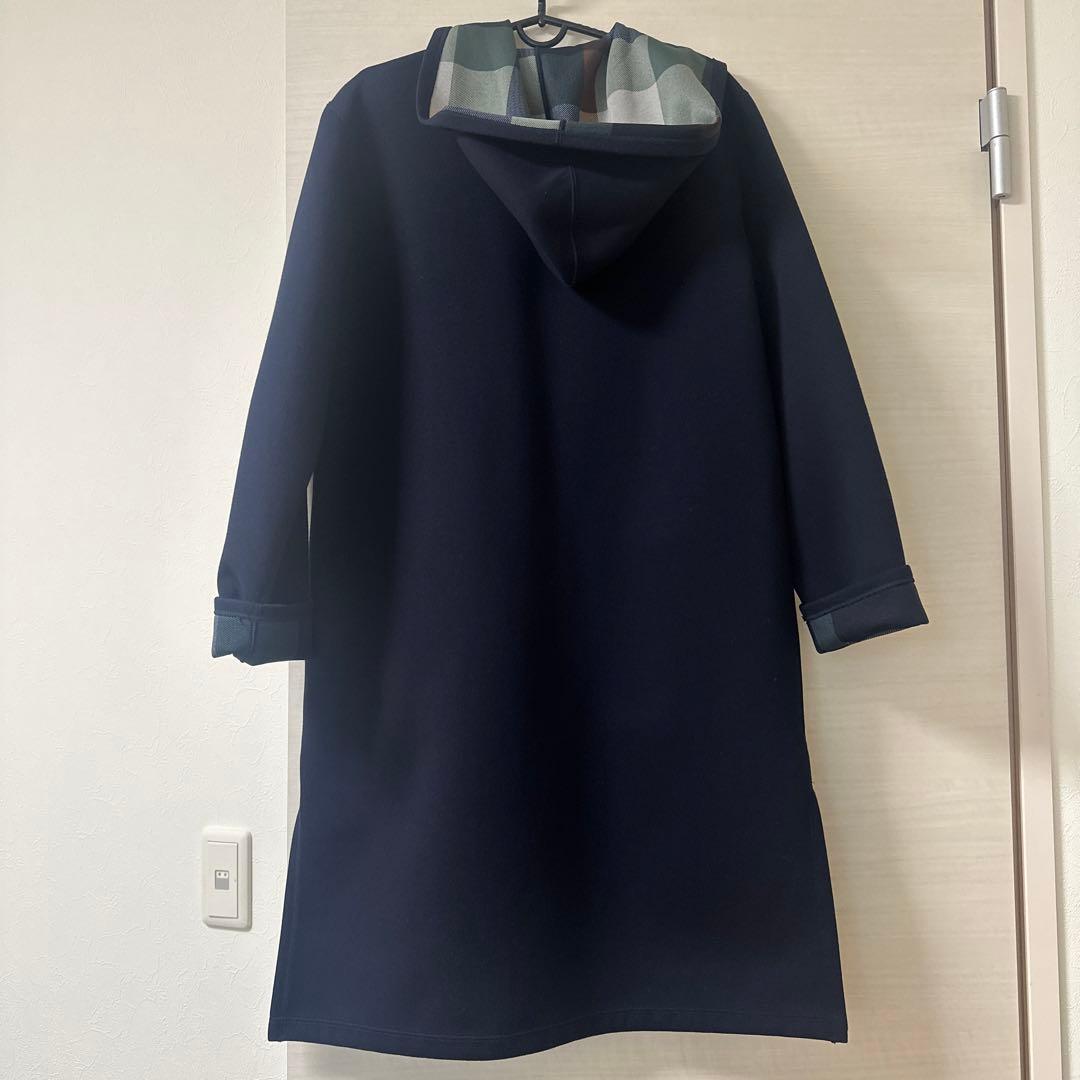 みえこ クレストブリッジチェックリバーシブルダンボールコーディガン