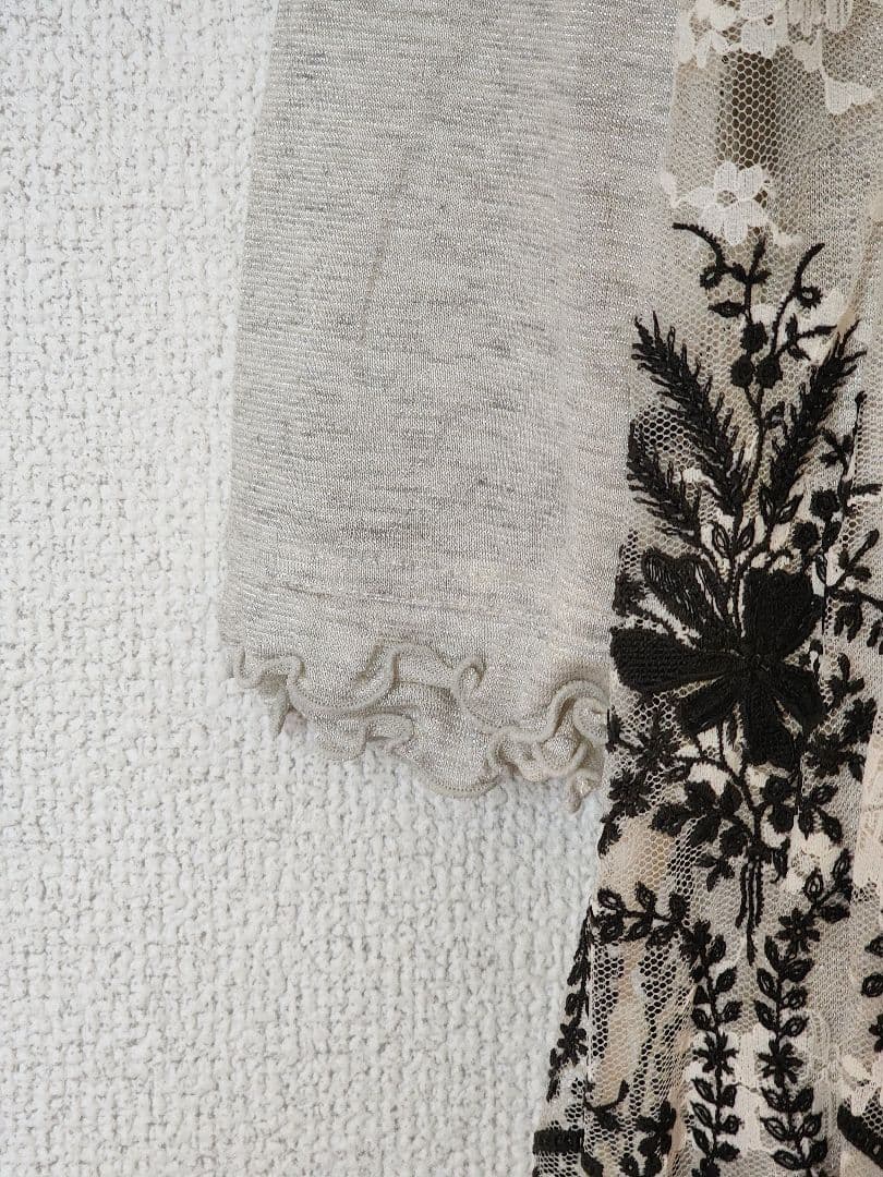 【お値下げ/美品】インポートロッサ 刺繍レースベスト&カットソー