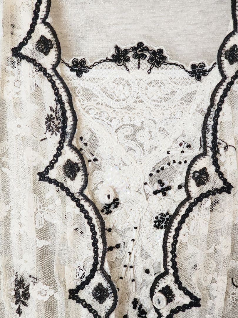 【お値下げ/美品】インポートロッサ 刺繍レースベスト&カットソー