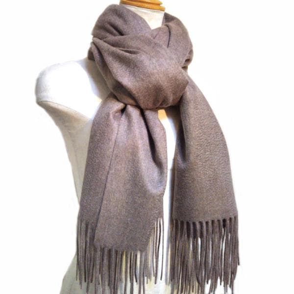 値下70㎝×200超大判無染色 100% カシミヤストールマフラーMOC新品