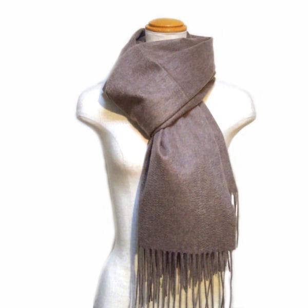 値下70㎝×200超大判無染色 100% カシミヤストールマフラーMOC新品