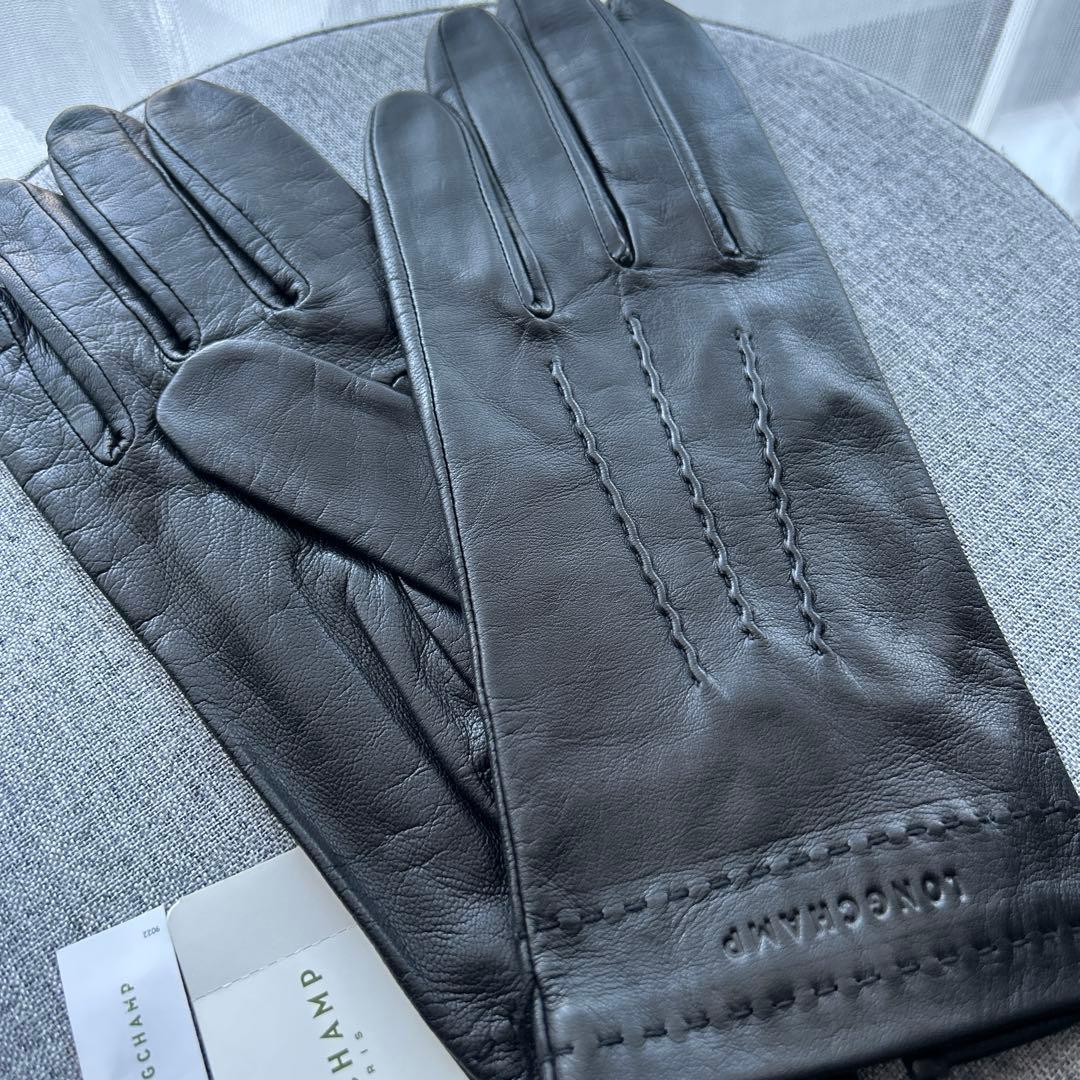 ロンシャン　Longchamp 本革　手袋　ブラック