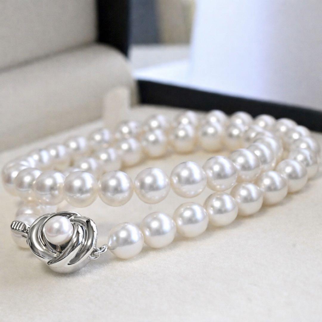 【最高品質・花珠】タサキ　アコヤ　パール　ネックレス　大珠　7.5-8.0