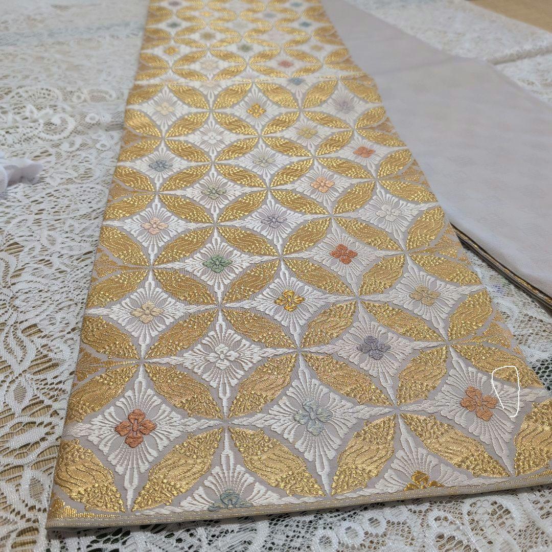 高級 袋帯 織匠十一代目 篠屋宗兵衛謹製 七宝繋 つづれ唐織 木箱付