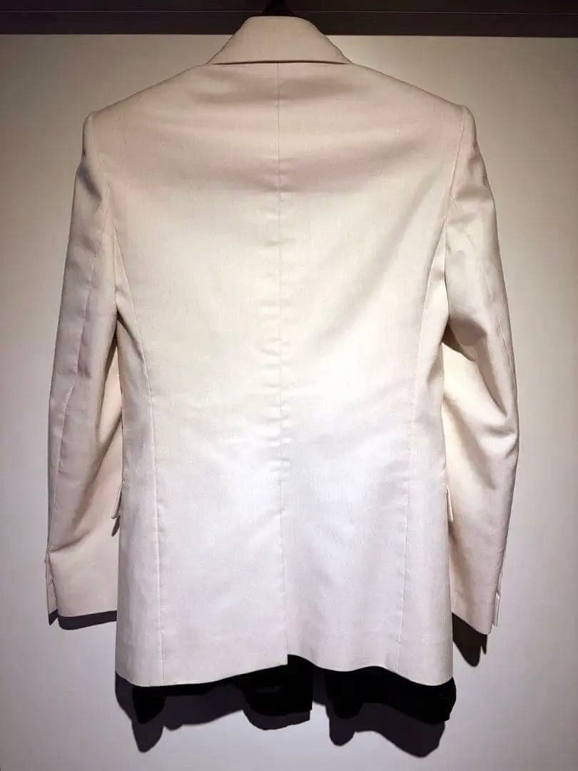 サンローラン シルクホワイト テーラードジャケット