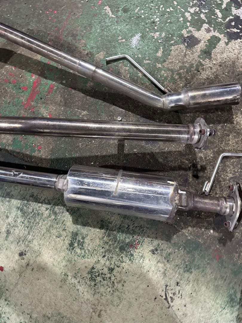 NBOX 社外マフラー ジャンク扱い ステンレス製マフラーシステム メーカー不明