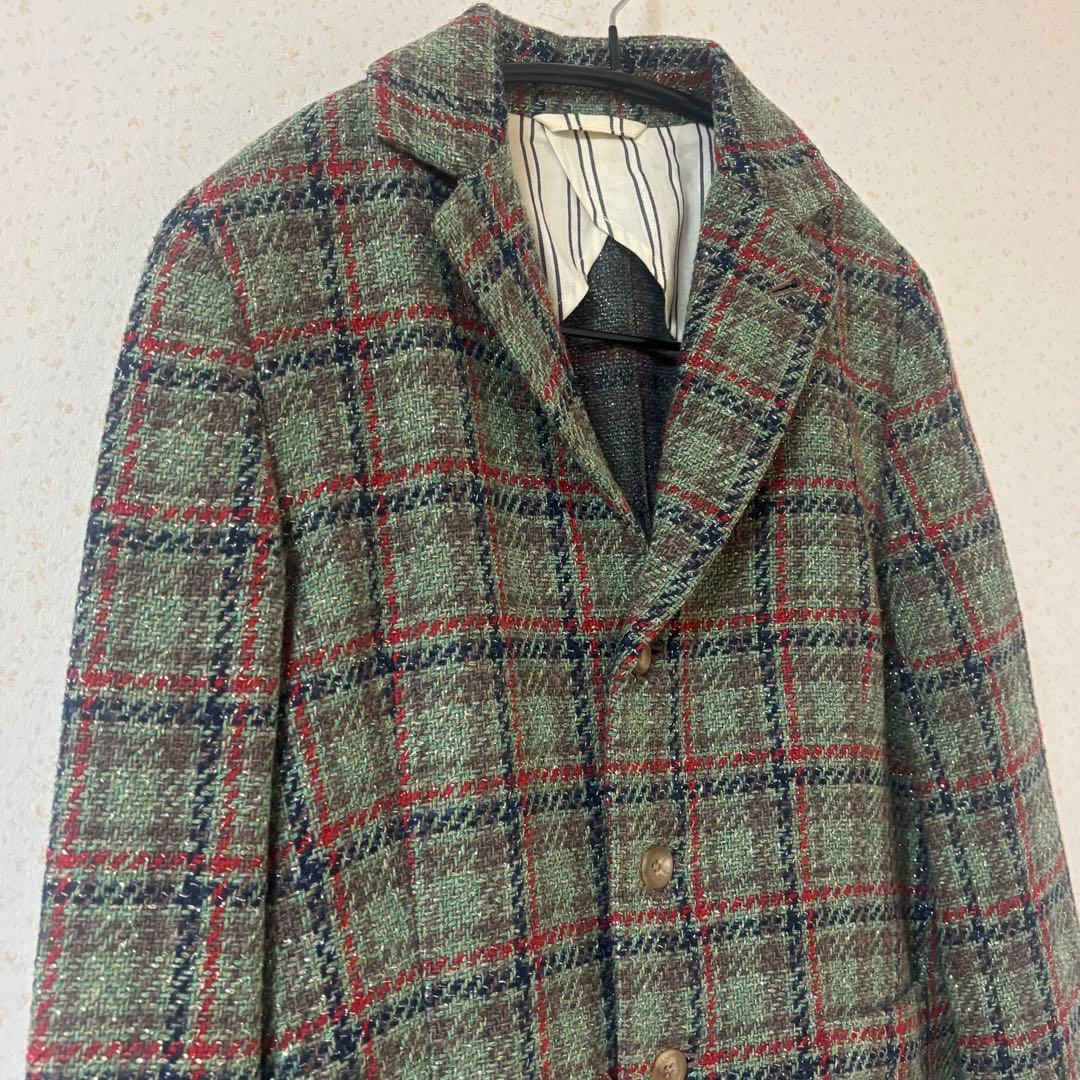 45R 現行タグ　ツイード テーラードジャケット 45rpm 2 グリーン