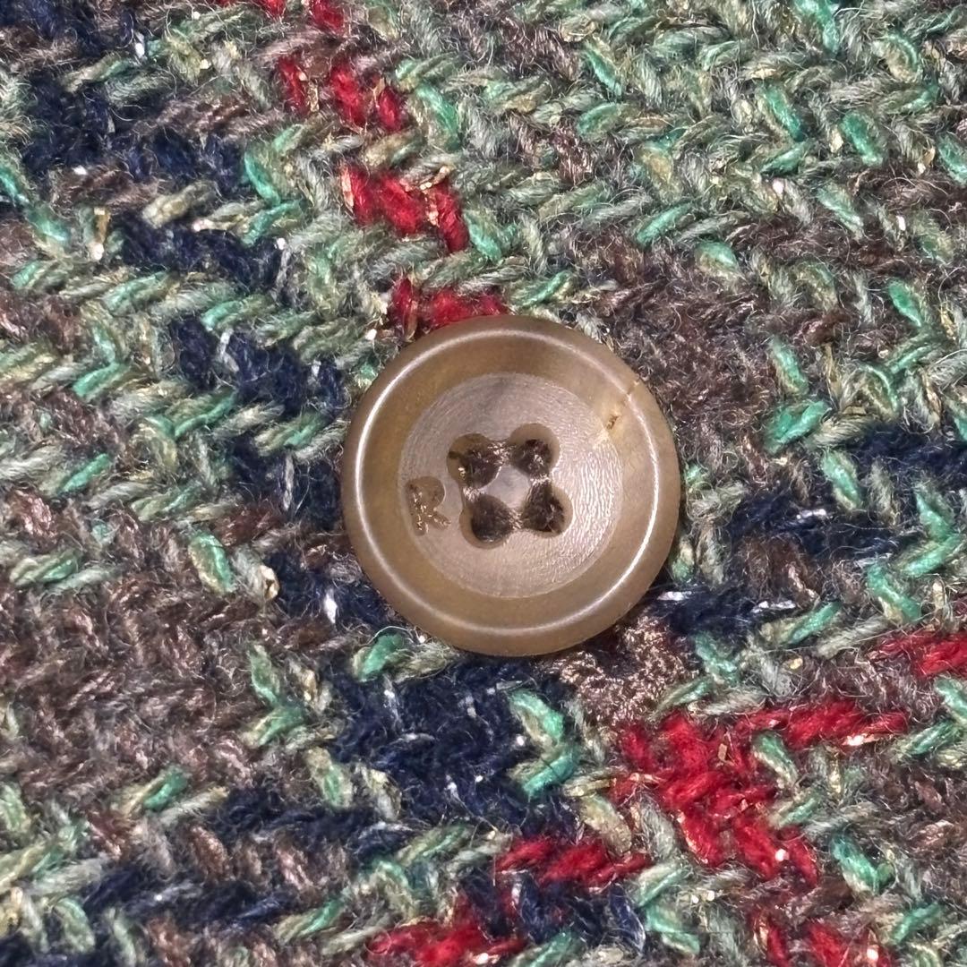 45R 現行タグ　ツイード テーラードジャケット 45rpm 2 グリーン