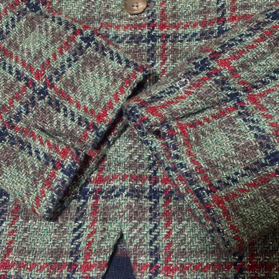 45R 現行タグ　ツイード テーラードジャケット 45rpm 2 グリーン