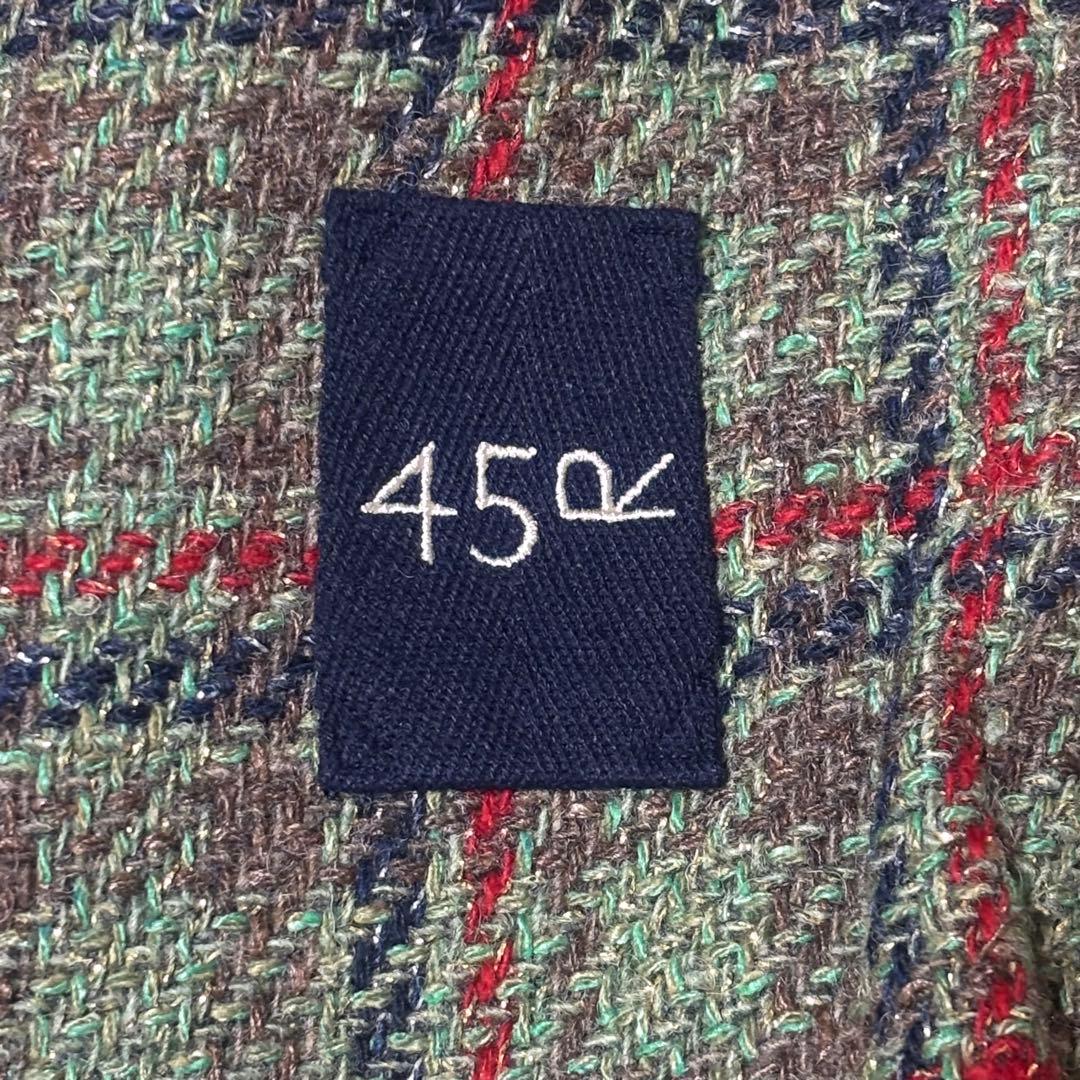 45R 現行タグ　ツイード テーラードジャケット 45rpm 2 グリーン