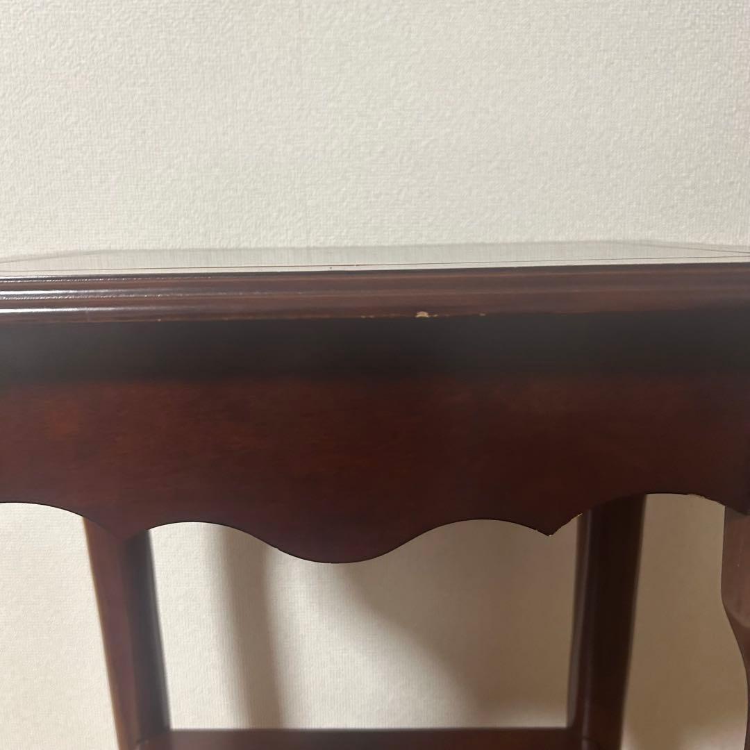 イトーヨーカ堂 ビンテージ アンティーク家具 木製サイドテーブル ブラウン 猫足