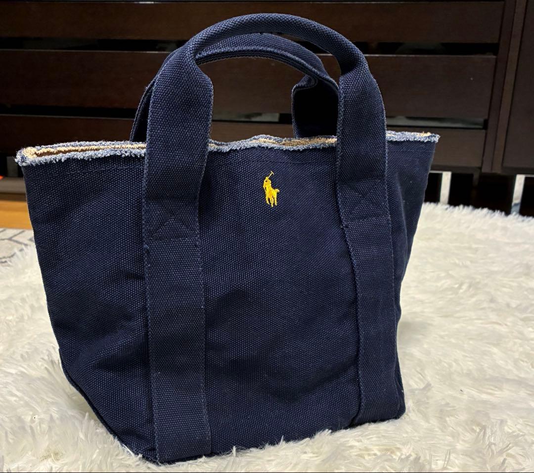 【極美品✨】Ralph Lauren デニム　トートバッグ　レア　切りっぱなし