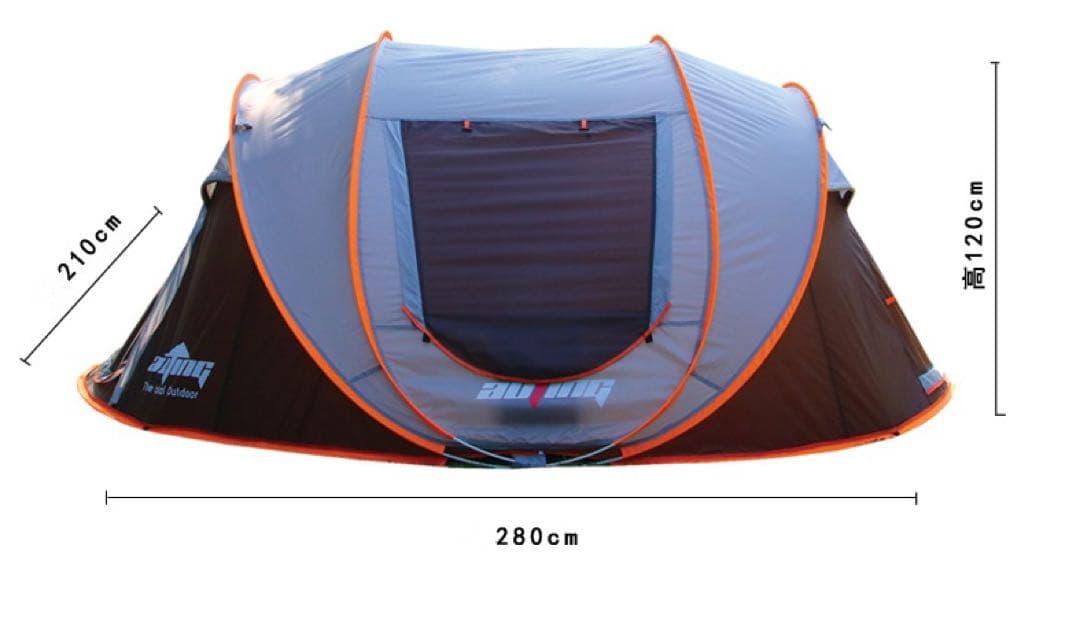 ★1秒設営★ 通気性良い 超簡単設営ワンタッチテント ファミリー5人用