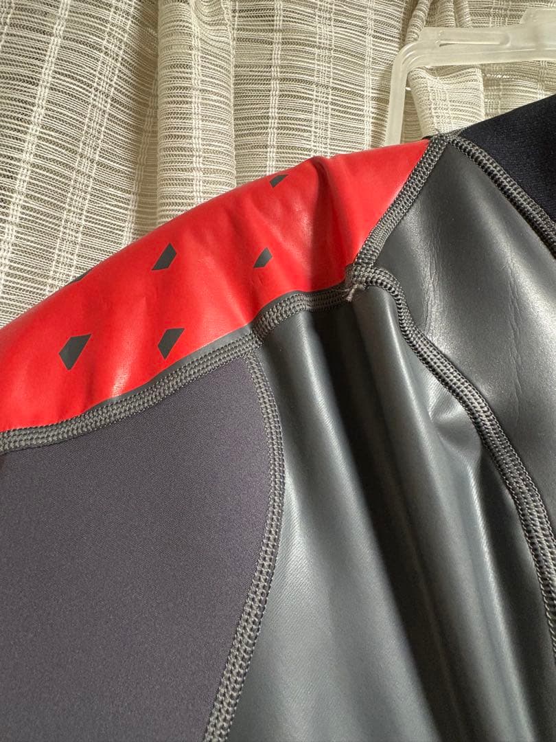 nabaiji フルスーツ 黒/赤　ラバースーツ