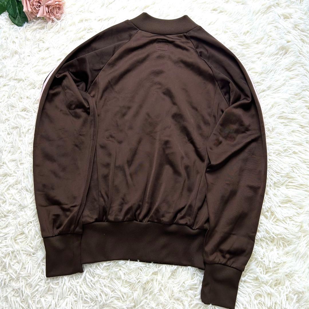 S adidas トラックジャケット ブラウン ピンク 茶ノーカラー レディース
