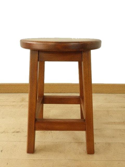 北海道手作り家具　ケヤキ（欅）材　スツールＢ　座面一枚板