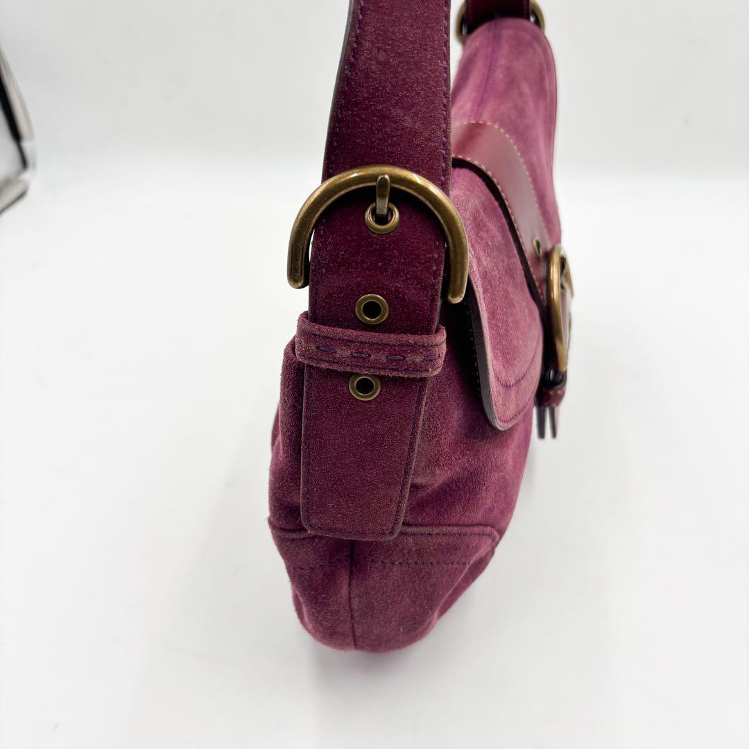 コーチ　ショルダーバッグ ソーホー　Y2K スエード 濃いめのピンク