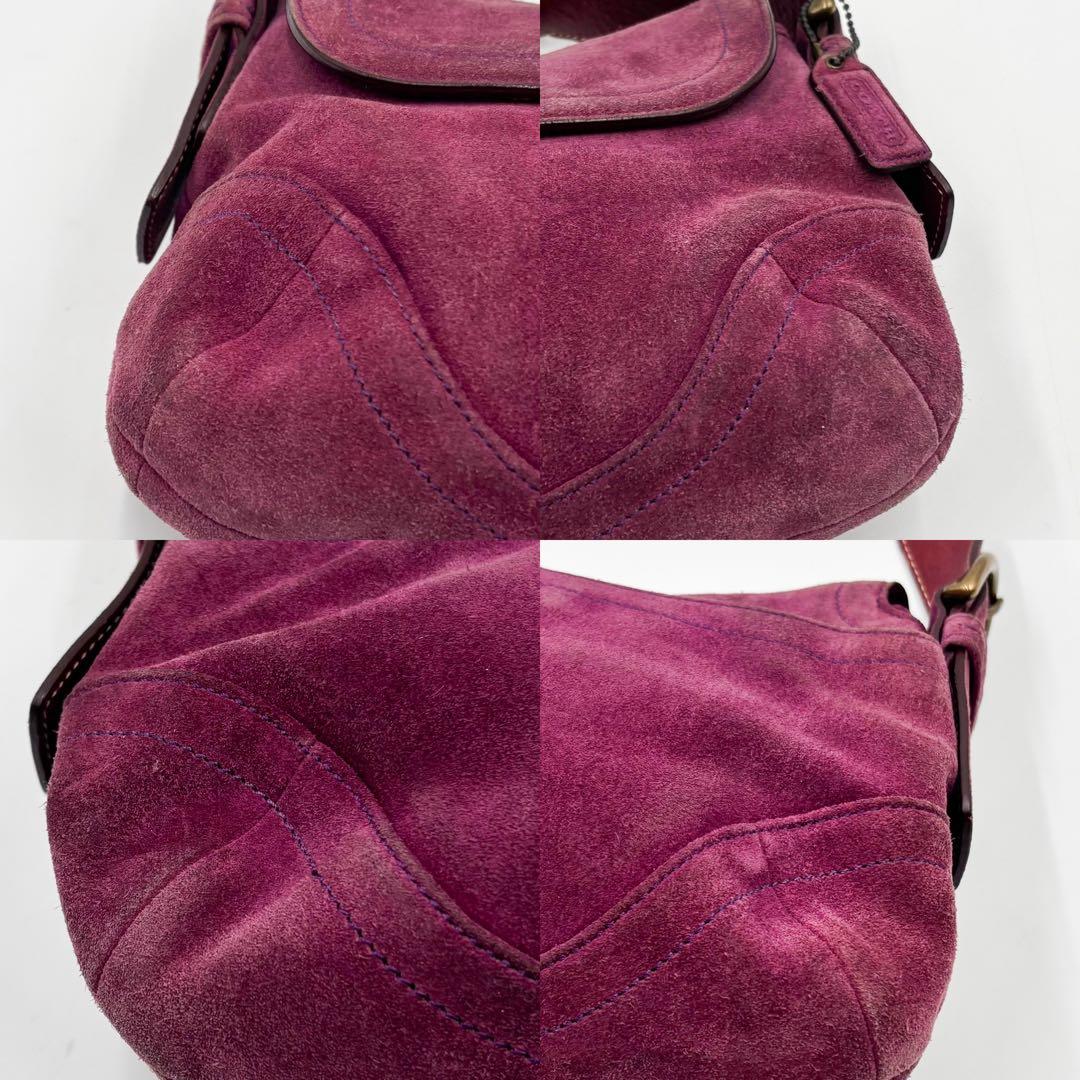 コーチ　ショルダーバッグ ソーホー　Y2K スエード 濃いめのピンク