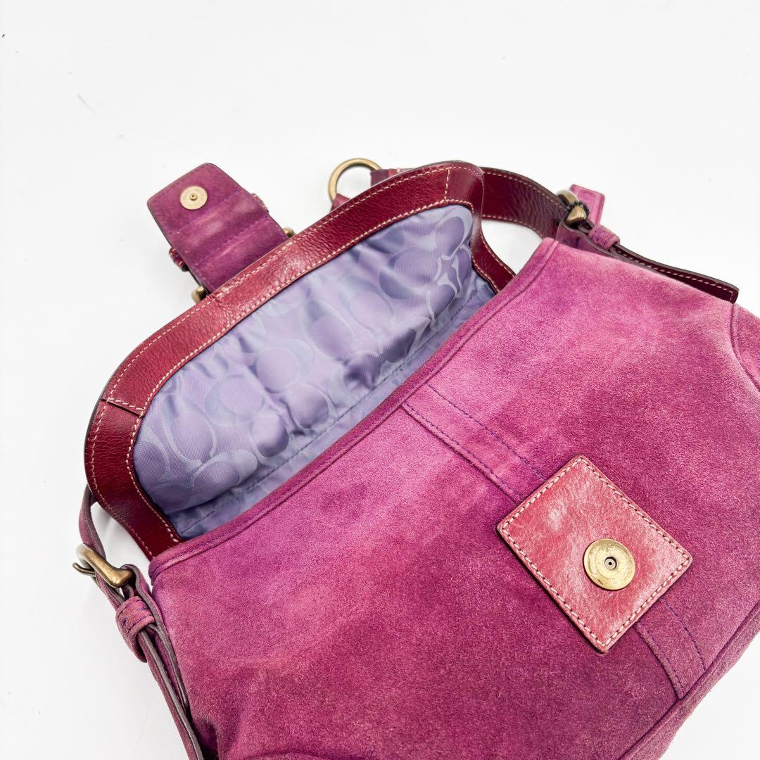 コーチ　ショルダーバッグ ソーホー　Y2K スエード 濃いめのピンク