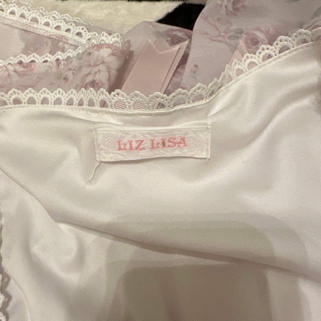 LIZLISA ローズリボンシフォンワンピース ピンク