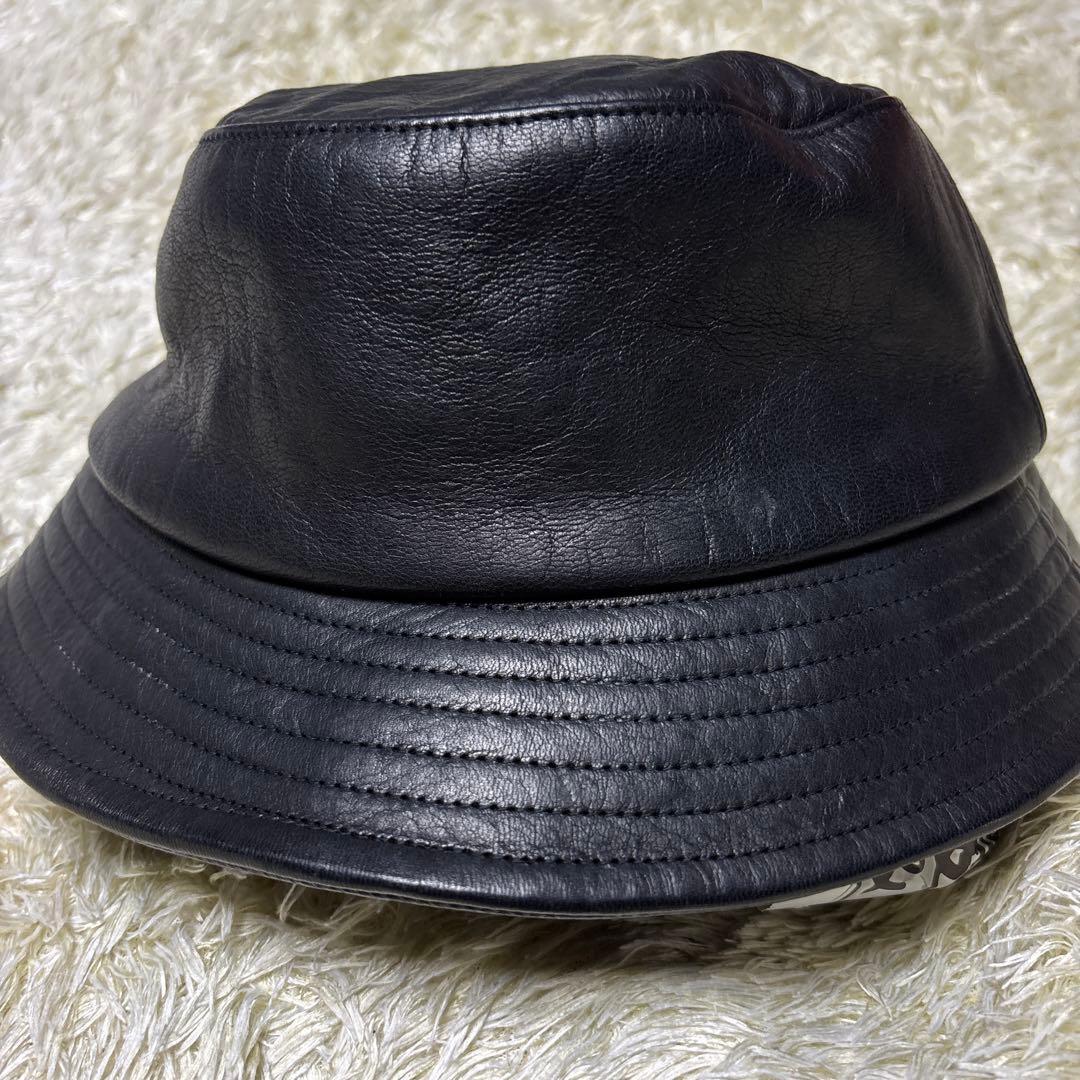 希少 ディアスキン KIJIMA TAKAYUKI レザー バケットハット 黒