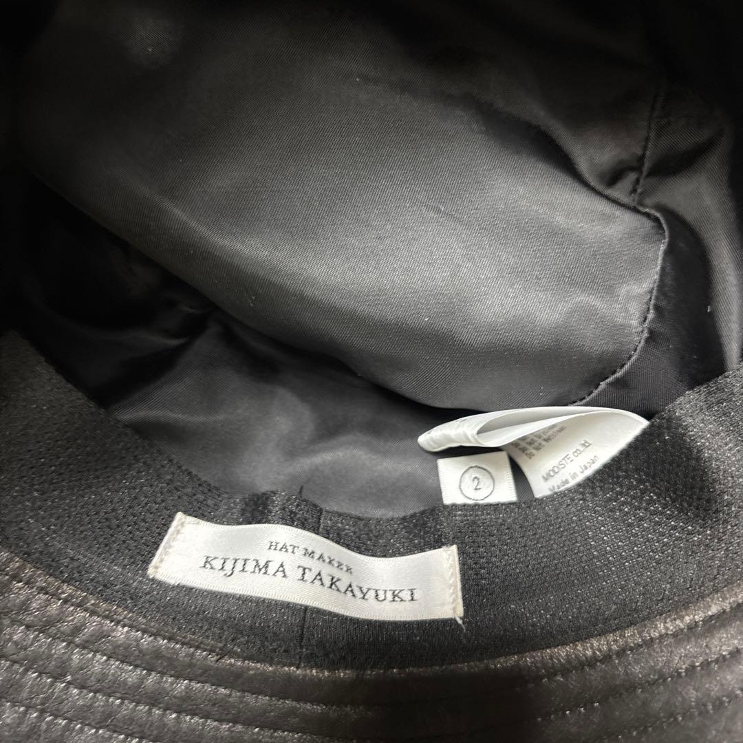 希少 ディアスキン KIJIMA TAKAYUKI レザー バケットハット 黒
