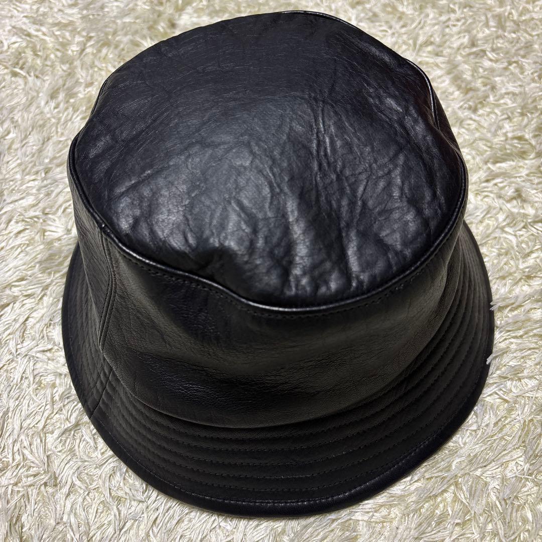 希少 ディアスキン KIJIMA TAKAYUKI レザー バケットハット 黒