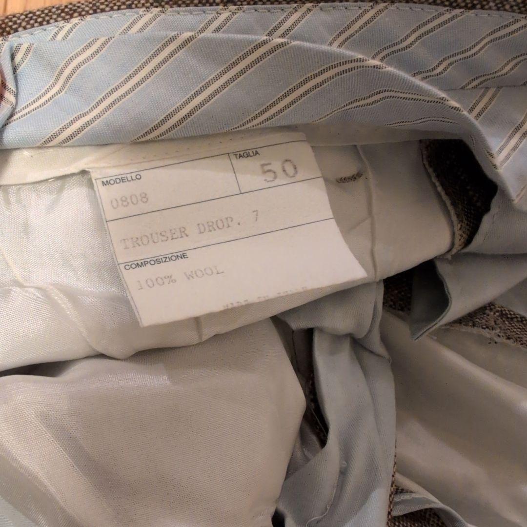 エキュパージュ ツィード調ウール ブラウン スラックスSize50