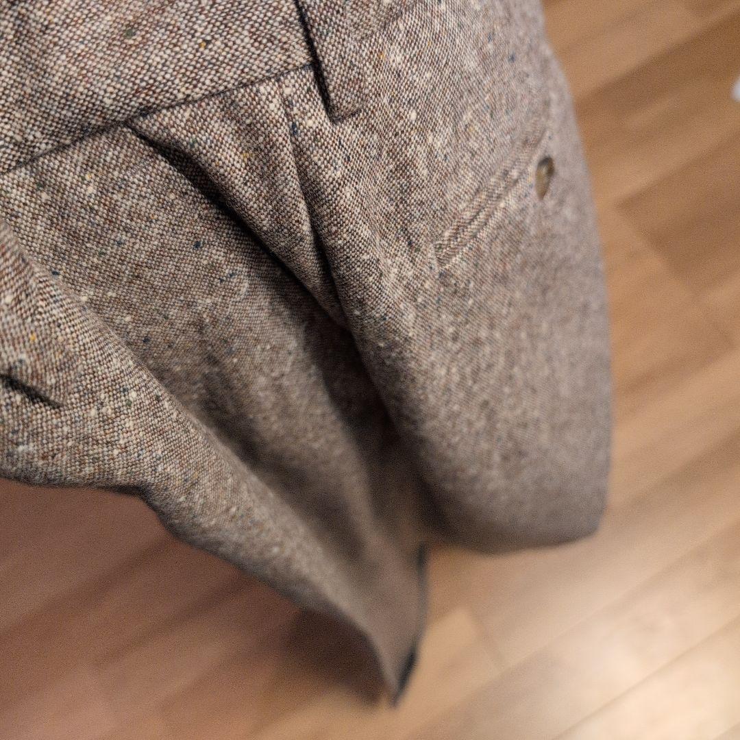 エキュパージュ ツィード調ウール ブラウン スラックスSize50