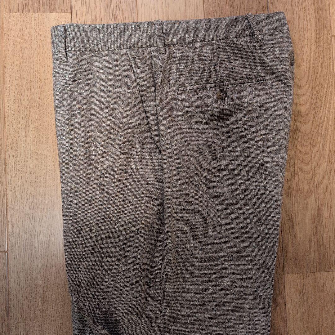 エキュパージュ ツィード調ウール ブラウン スラックスSize50