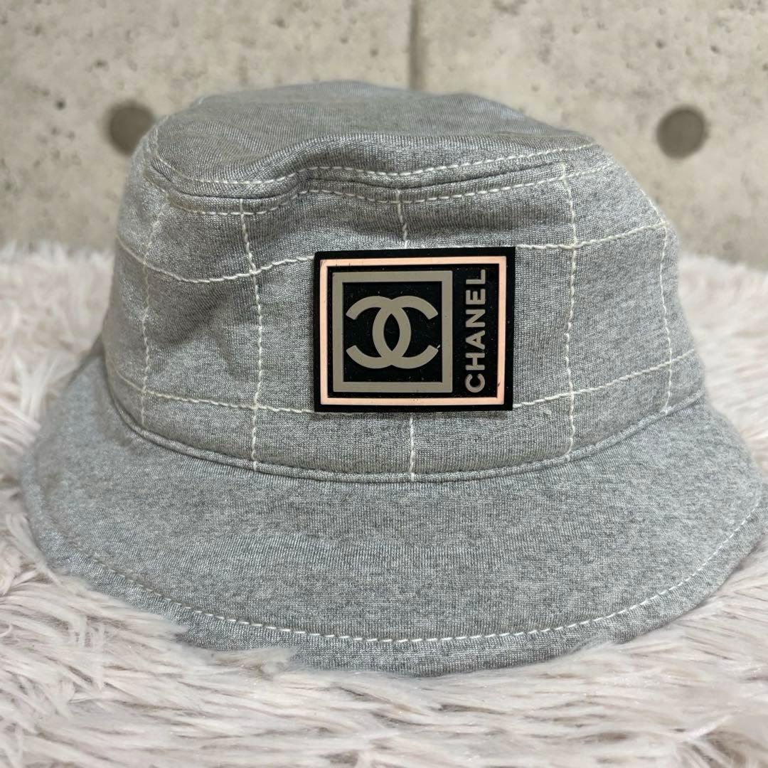 シャネル　スポーツライン　バケットハット　ココマーク　グレー　S size