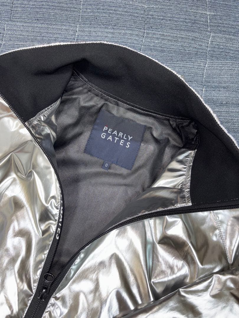 （超美品）パーリーゲイツ、プラチナシルバー、ジップジャケット、ブルゾン、サイズ0