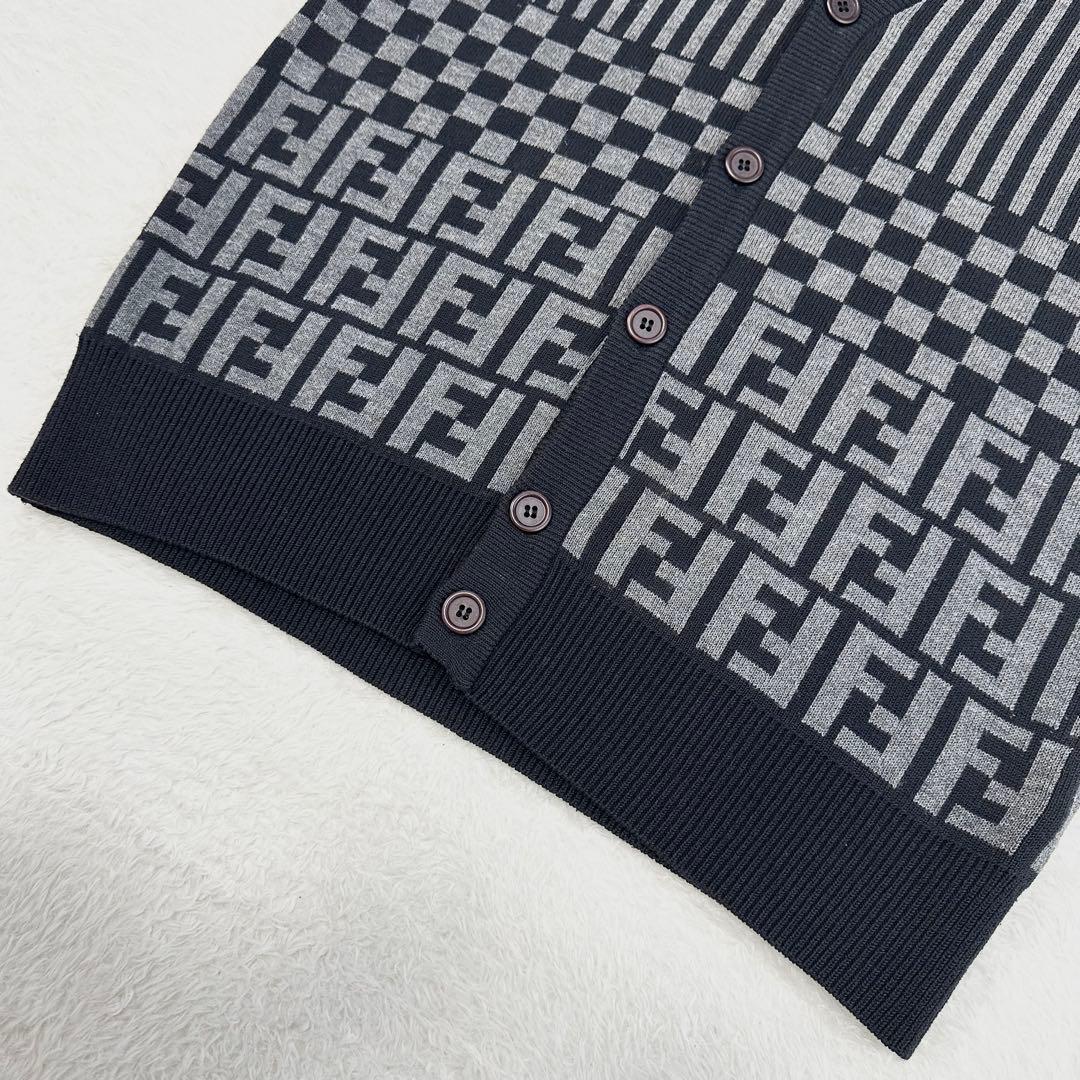 美品✨FENDI フェンディ ズッカ ベスト ニット 総柄 ヴィンテージ 42
