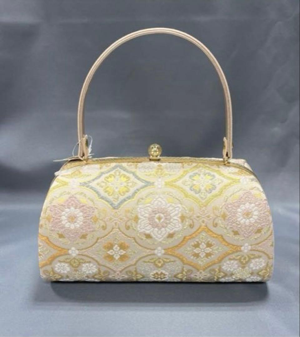 草履バックセット礼装用A西陣帯地使用　厚底草履24cm ソフト鼻緒裏　彩ブラン