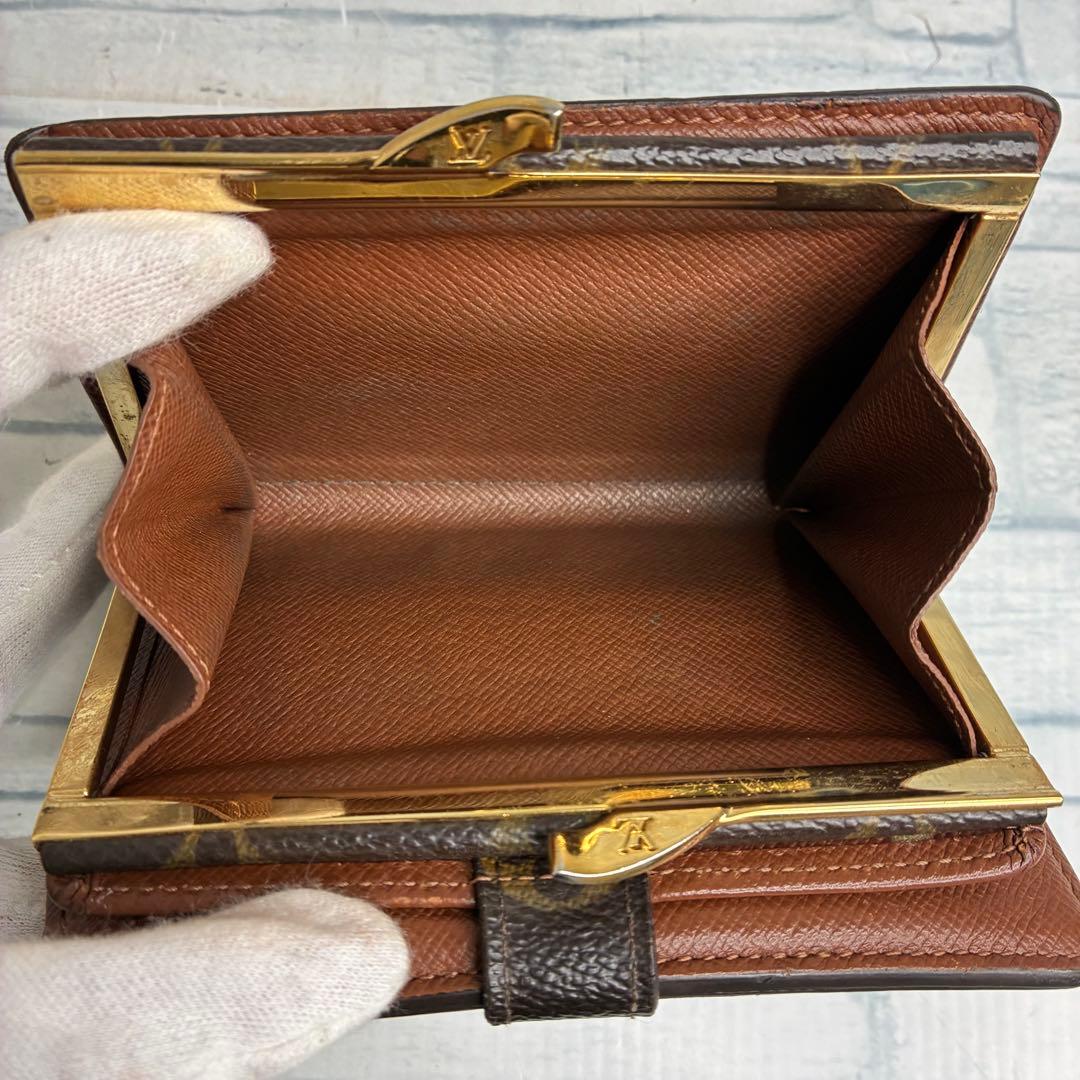 極美品　50 LOUIS VUITTON モノグラム がま口　二つ折り財布　e4