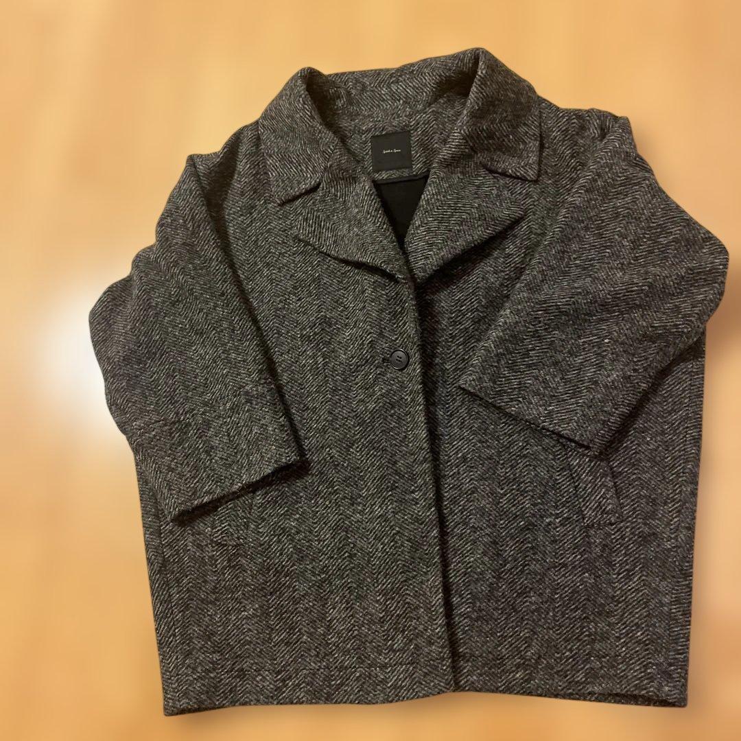 Spick & Span Wスライバーヘリンボーンミドルコート