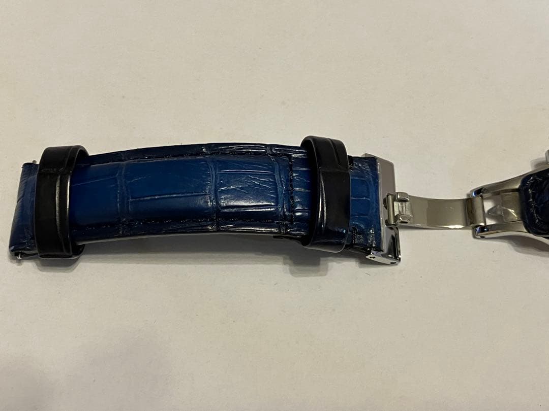 Knot S18-SFC-PBL クロコダイルレザー ベルト ストラップ ブルー