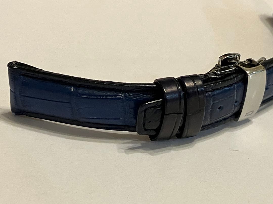 Knot S18-SFC-PBL クロコダイルレザー ベルト ストラップ ブルー