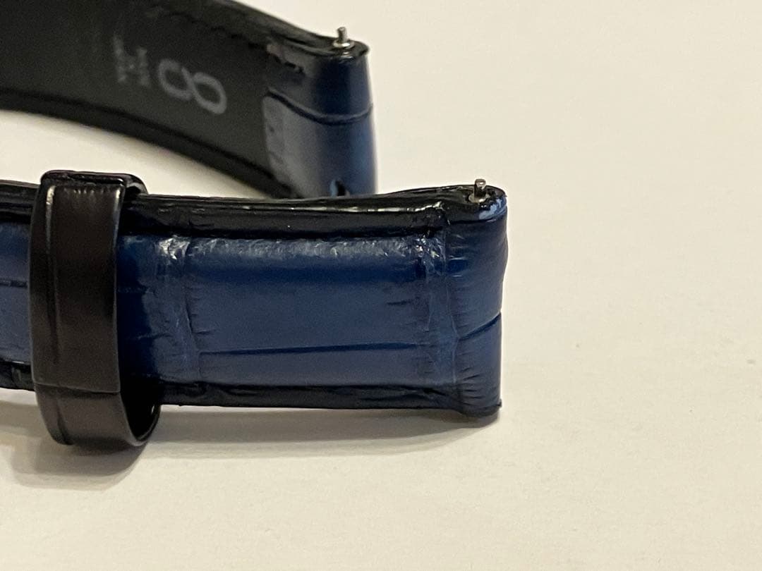 Knot S18-SFC-PBL クロコダイルレザー ベルト ストラップ ブルー