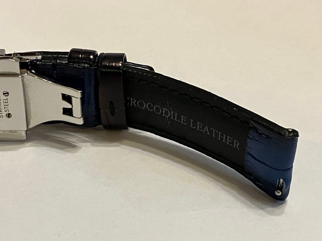Knot S18-SFC-PBL クロコダイルレザー ベルト ストラップ ブルー