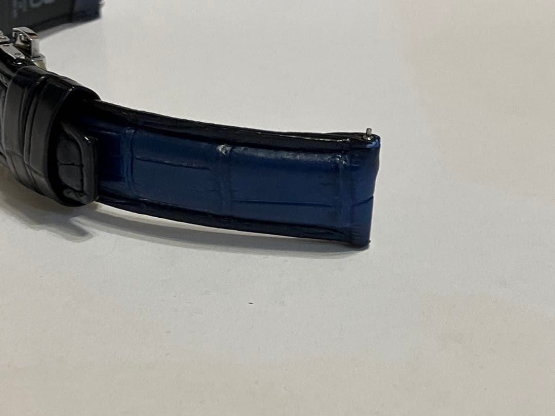 Knot S18-SFC-PBL クロコダイルレザー ベルト ストラップ ブルー