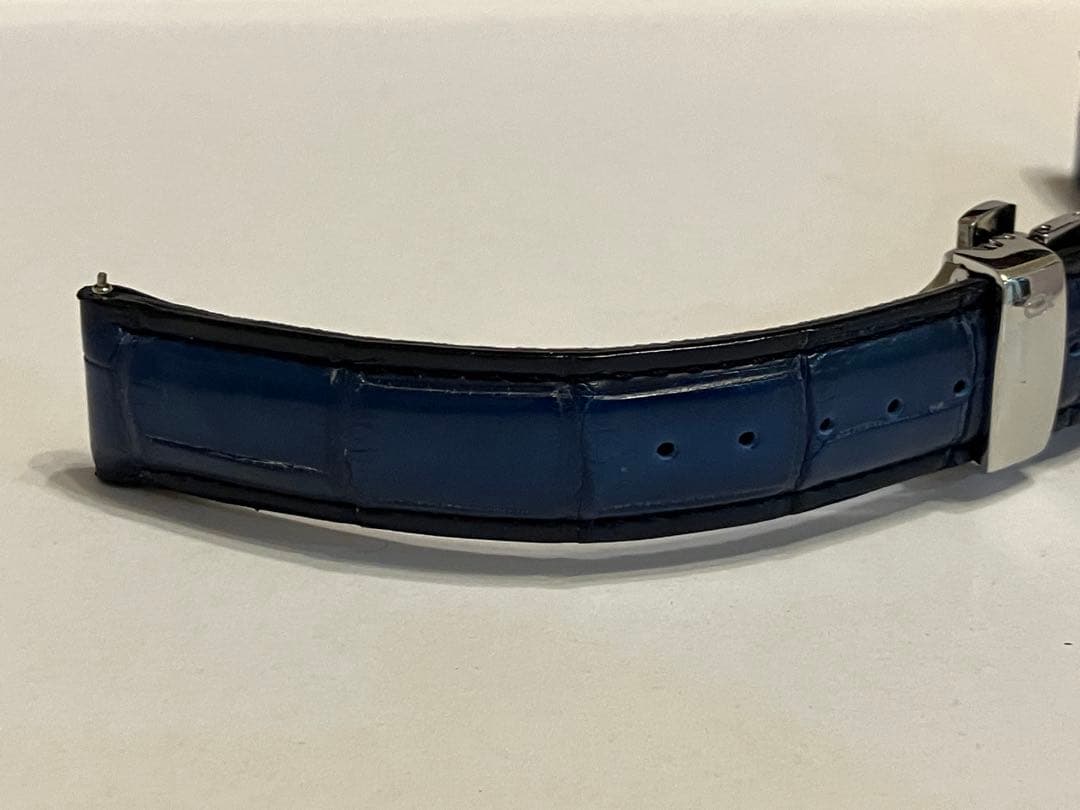 Knot S18-SFC-PBL クロコダイルレザー ベルト ストラップ ブルー