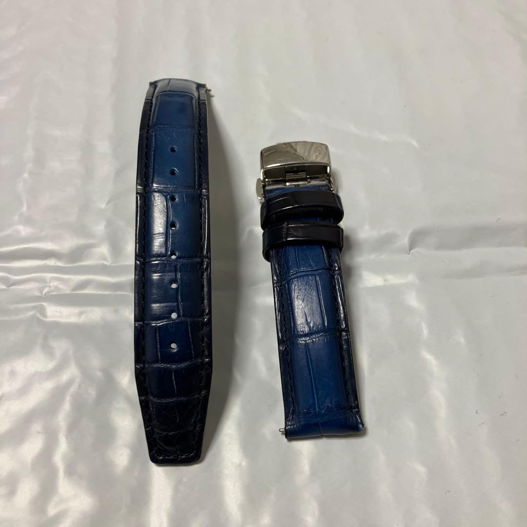 Knot S18-SFC-PBL クロコダイルレザー ベルト ストラップ ブルー