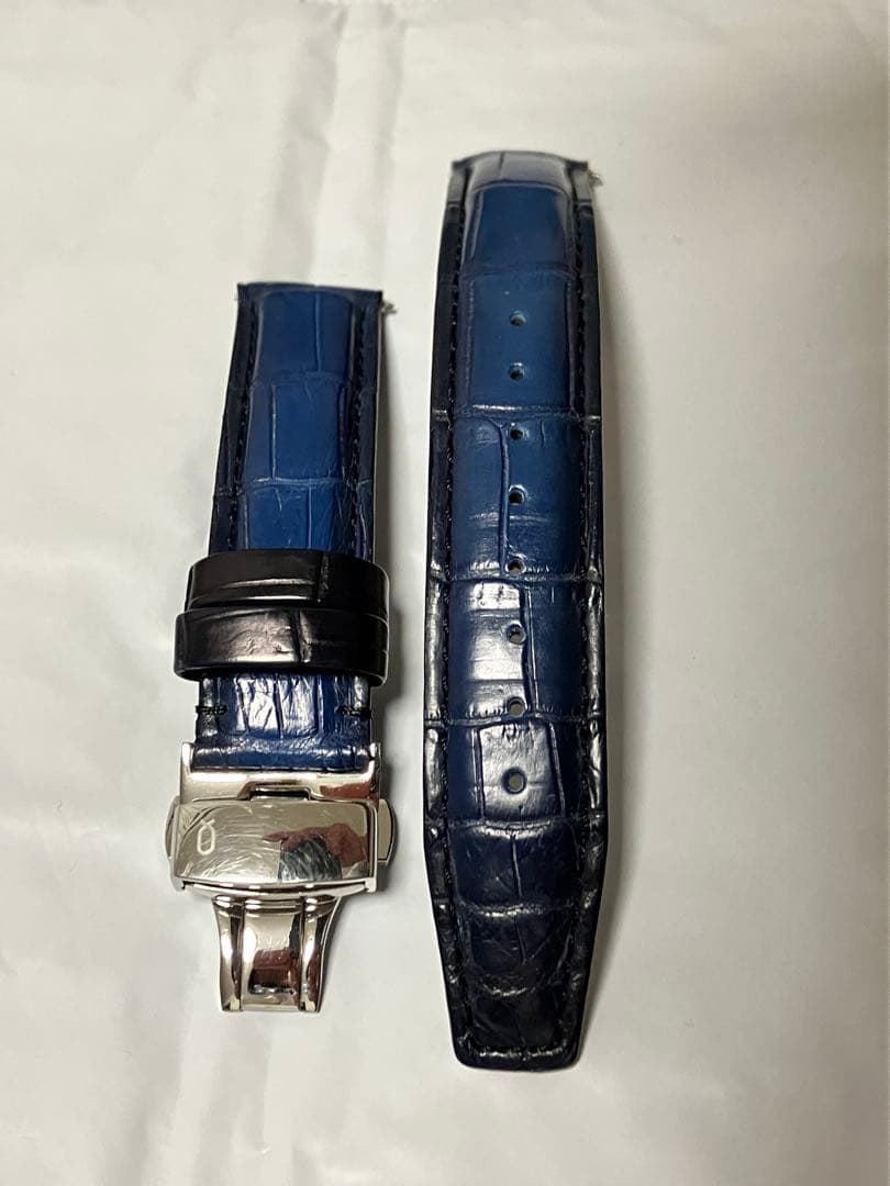 Knot S18-SFC-PBL クロコダイルレザー ベルト ストラップ ブルー