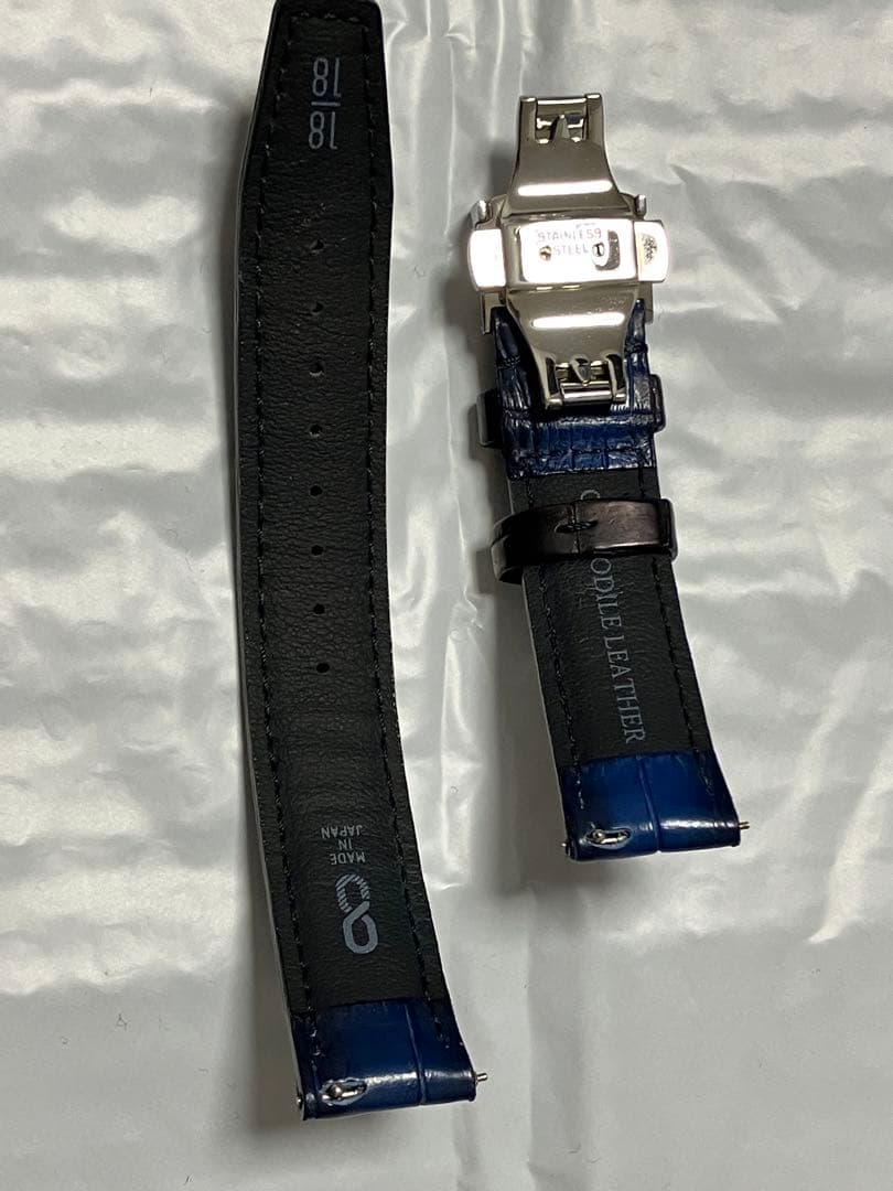 Knot S18-SFC-PBL クロコダイルレザー ベルト ストラップ ブルー