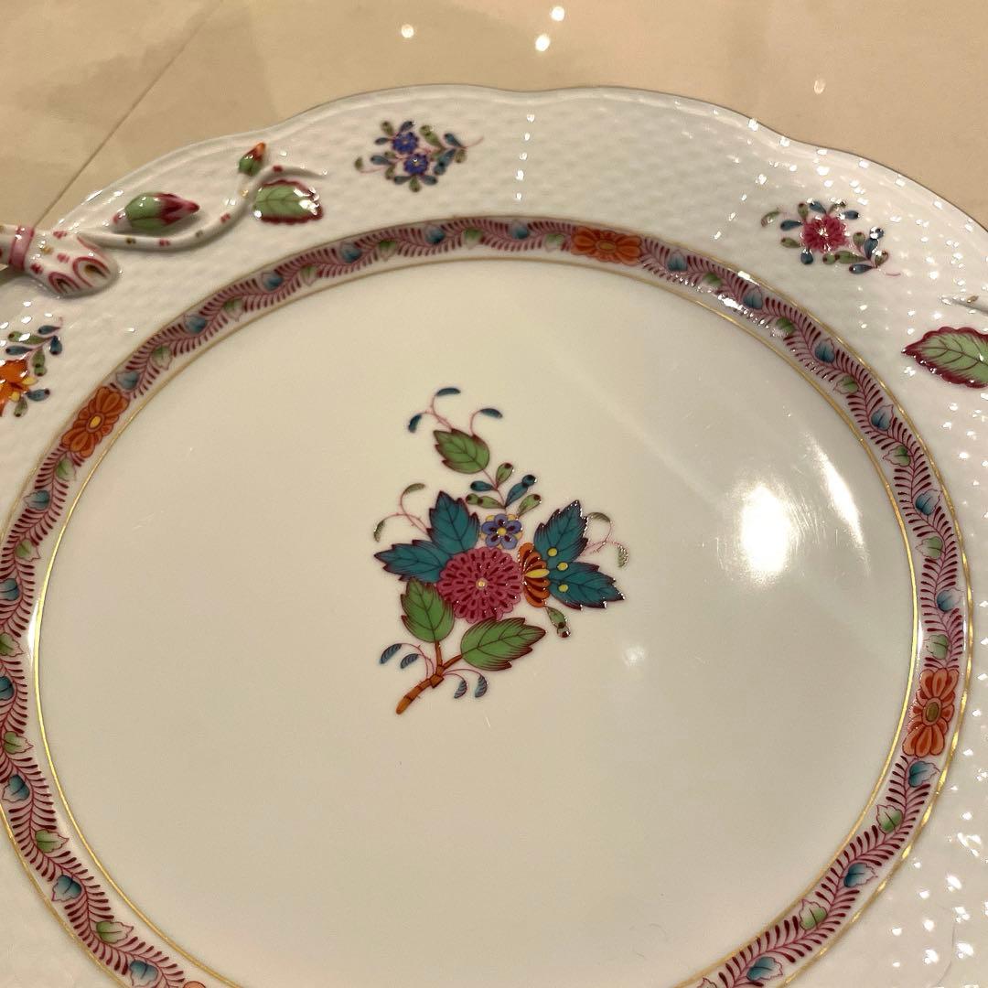 ヘレンド[アポニー・フラワー] 両ハンドル付きプレート/ケーキプレート