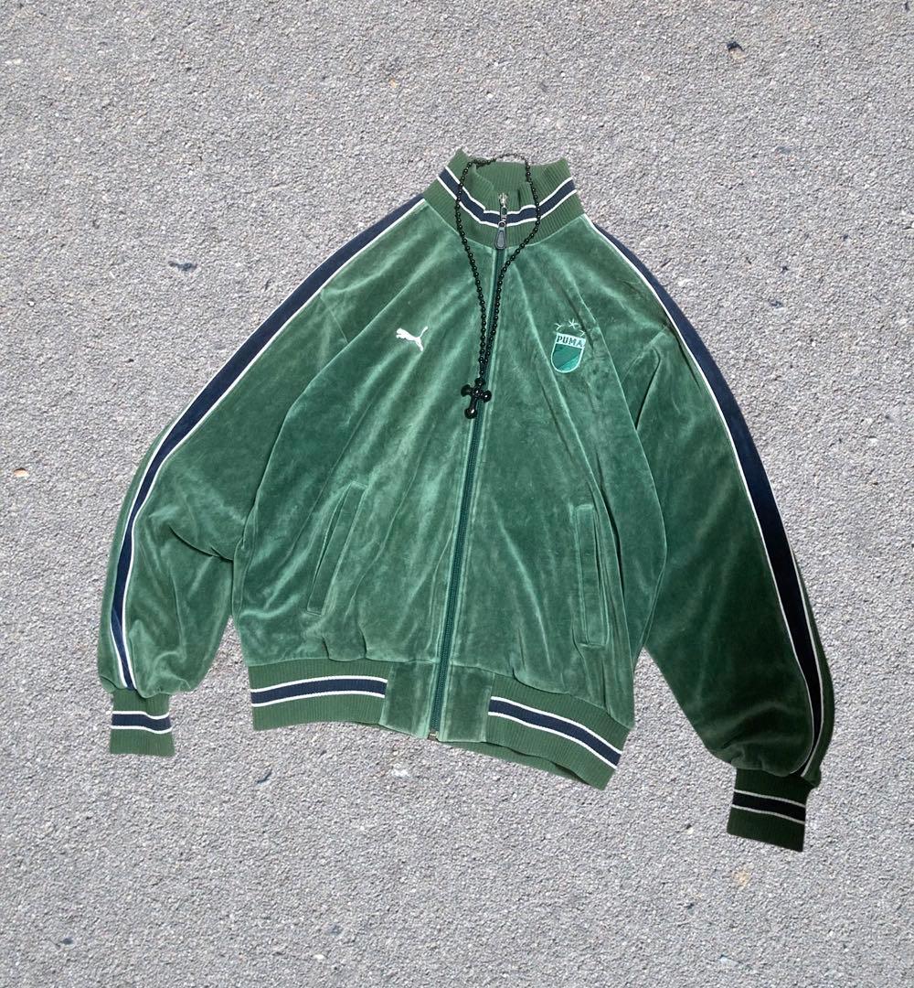激レアPUMAベロアトラックジャケットワッペン刺繍y2Kロックパンク平成ギャル