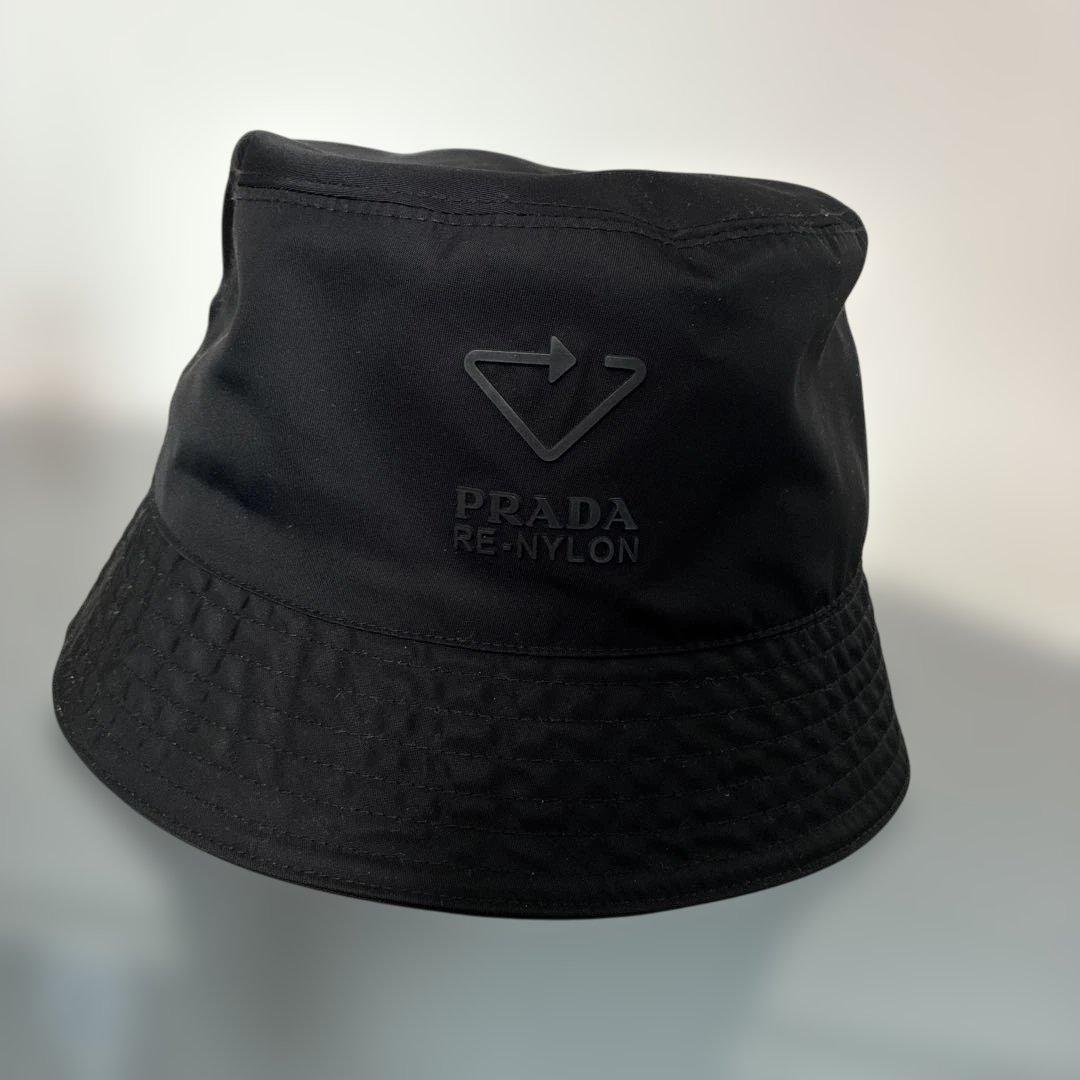 PRADA バケットハット　NYLONロゴ入り XL プラダ